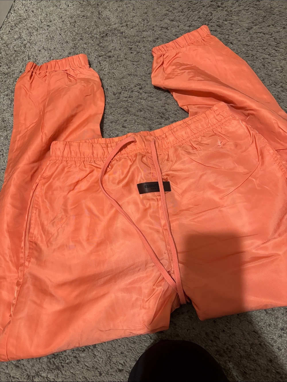 Essentials Orange Satin Jogger Pants